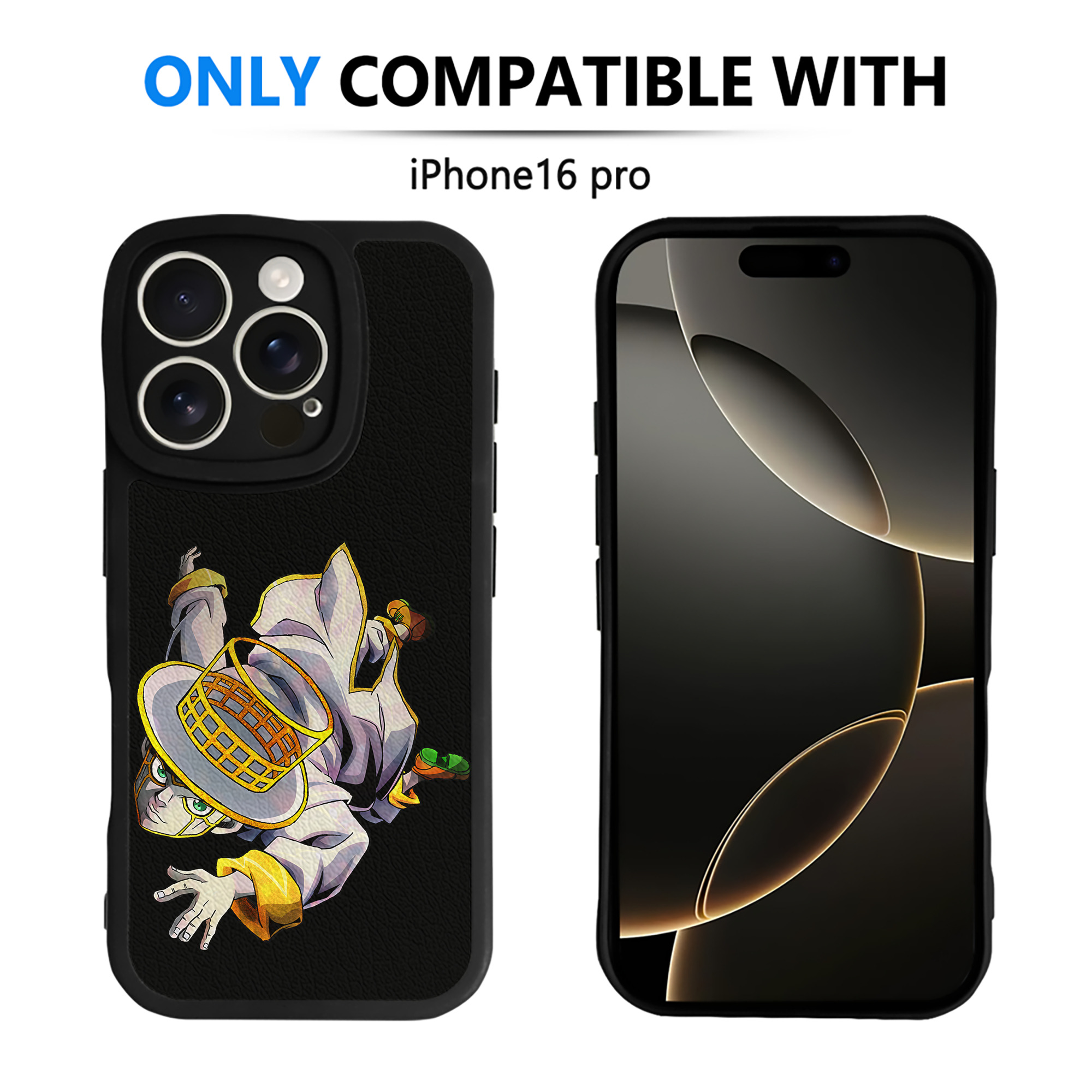 （画像用） ジョジョの奇妙な冒険 岸辺 露伴（きしべ ろはん） JoJo's Bizarre Adventure Rohan Kishibe 【iPhone 16シリーズ対応】シリコンスマホケース（レザー調） 材質：シリコン